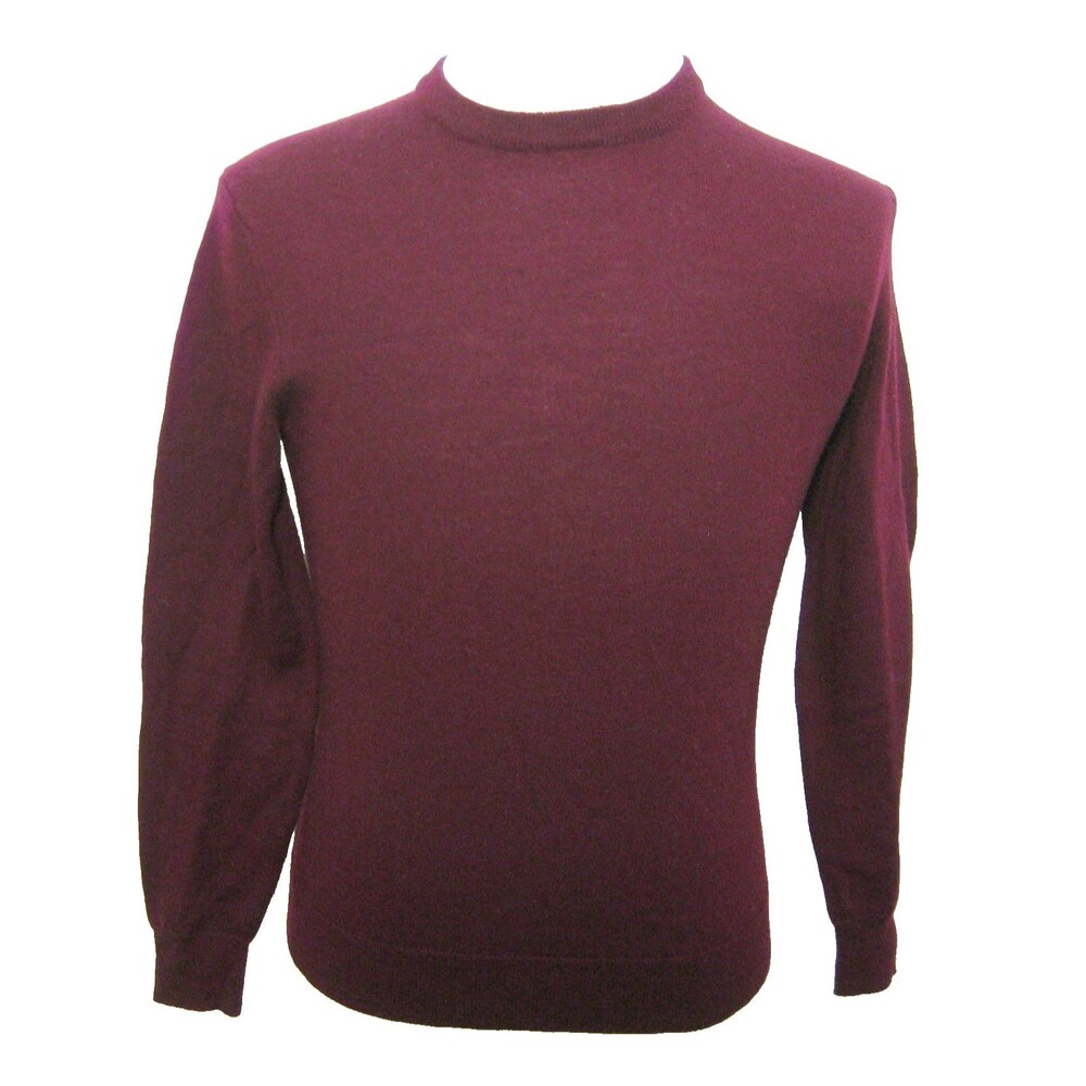Club Room Wool Sweater Mens Small Burgundy Red Long Sleeve Crewneck Shirt Top